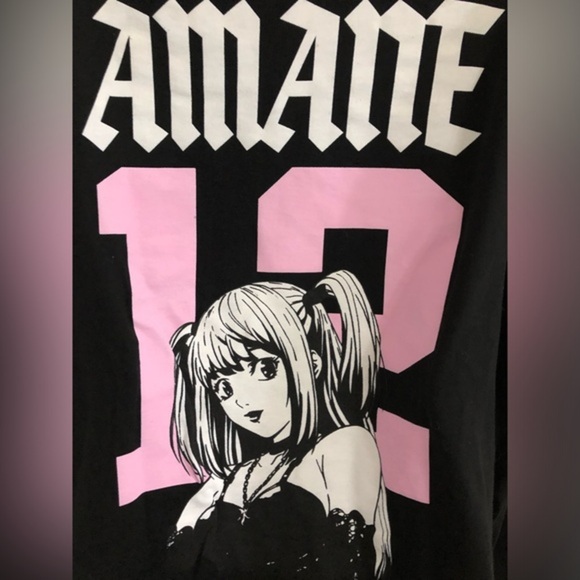 Death Note Misa Amane pink graphic print black long‎ sleeve tshirt size XL new - Picture 17 of 17